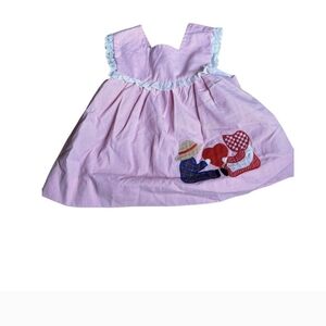 Pink Kids Casual Dress with Embroidered Design